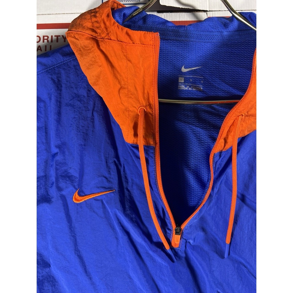 Nike Team Windbreaker Jacket Mens L Blue 1/4 Zip Hoodie Lightweight Knicks Gator - Picture 4 of 7